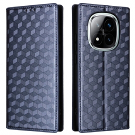 Kožené Pouzdro Folio Xiaomi Redmi Note 14 Pro 4g 3d Diamanty