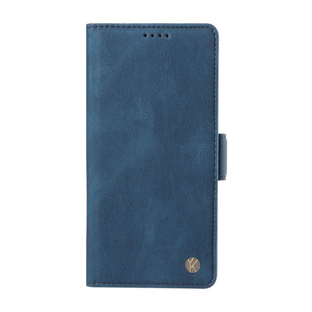 Kožené Pouzdro Folio Xiaomi Redmi Note 14 Pro 4g Semišový Efekt Ykatu