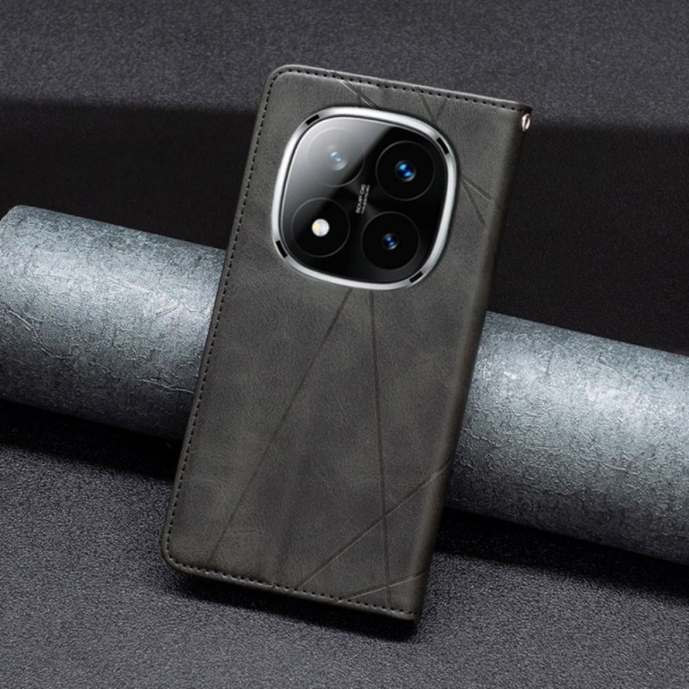 Kožené Pouzdro Xiaomi Redmi Note 14 Pro 4g Geometrický Vzor