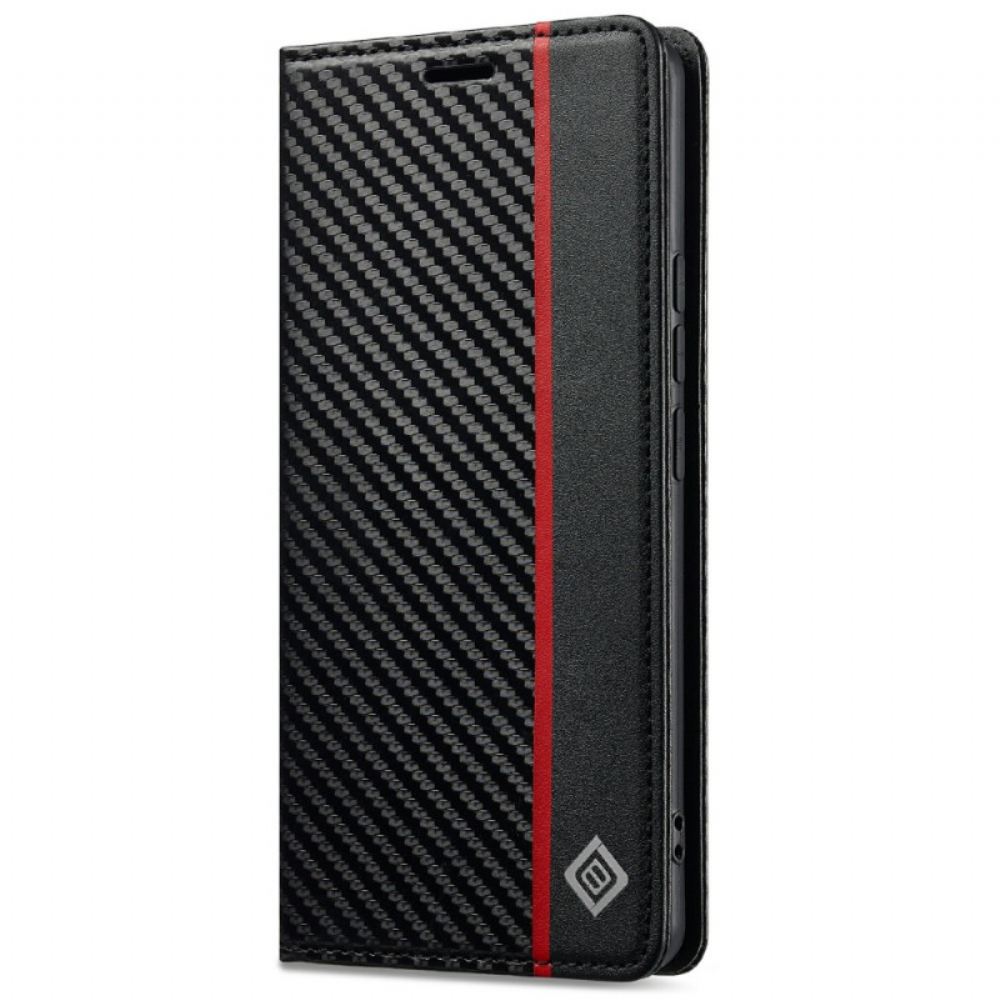 Kožené Pouzdro Xiaomi Redmi Note 14 Pro 4g Kryty Na Mobil Textura Z Uhlíkových Vláken