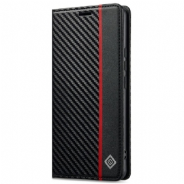 Kožené Pouzdro Xiaomi Redmi Note 14 Pro 4g Kryty Na Mobil Textura Z Uhlíkových Vláken