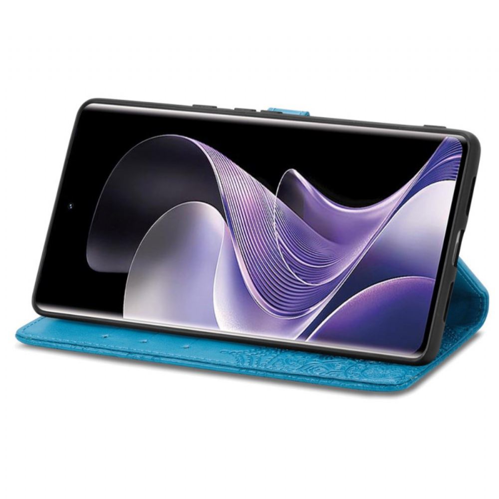 Kožený Kryt Na Xiaomi Redmi Note 14 Pro 4g Barokní Mandala