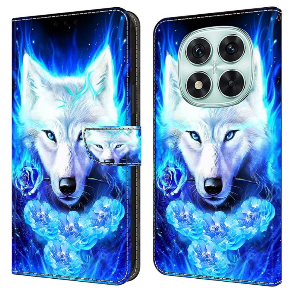 Kožený Kryt Na Xiaomi Redmi Note 14 Pro 4g Bílý Vlk