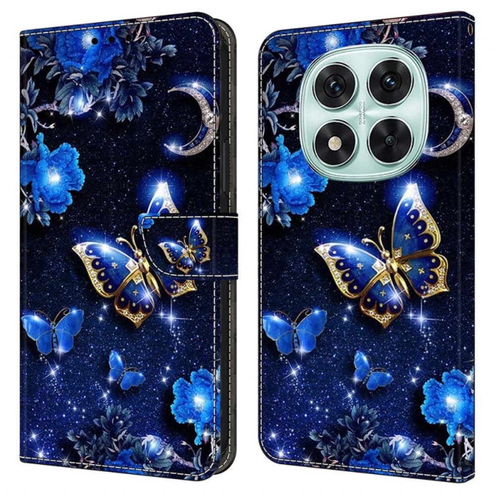 Kožený Kryt Na Xiaomi Redmi Note 14 Pro 4g Lesklí Motýli
