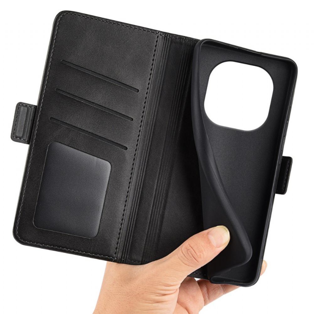 Kožený Kryt Xiaomi Redmi Note 14 Pro 4g Dvojitá Spona