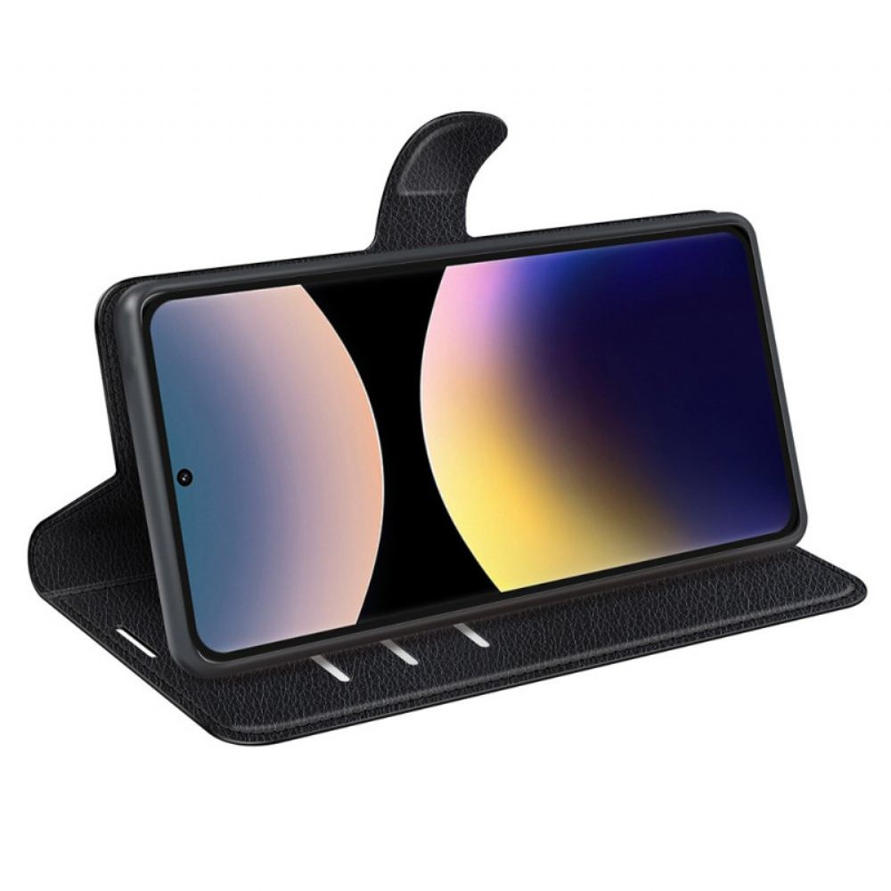 Kožený Kryt Xiaomi Redmi Note 14 Pro 4g Klasická Umělá Kůže Liči