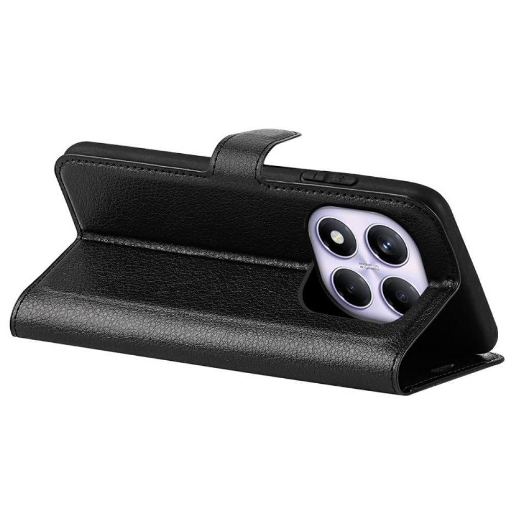 Kožený Kryt Xiaomi Redmi Note 14 Pro 4g Klasická Umělá Kůže Liči