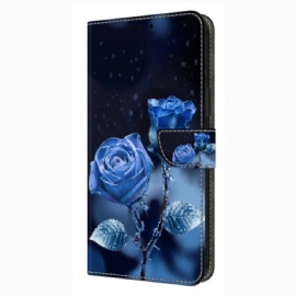 Kožený Kryt Xiaomi Redmi Note 14 Pro 4g Modré Růže