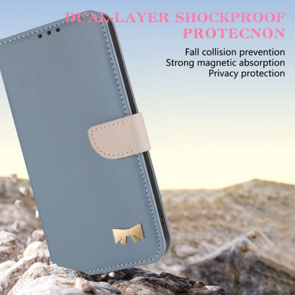 Kožený Kryt Xiaomi Redmi Note 14 Pro 4g Motýlek S Páskem