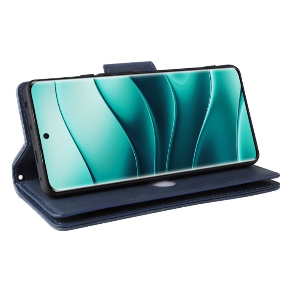 Kožený Kryt Xiaomi Redmi Note 14 Pro 4g Peněženka Na Zip S Popruhem