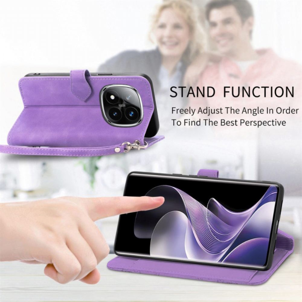 Kožený Kryt Xiaomi Redmi Note 14 Pro 4g Semišová Krajka Efekt