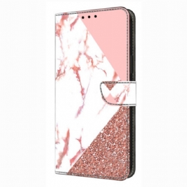 Kožený Kryt Xiaomi Redmi Note 14 Pro 4g Trojúhelníkový Mramor