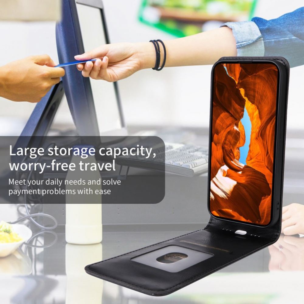 Kožený Kryt Xiaomi Redmi Note 14 Pro 4g Vertikálně Výklopný Design