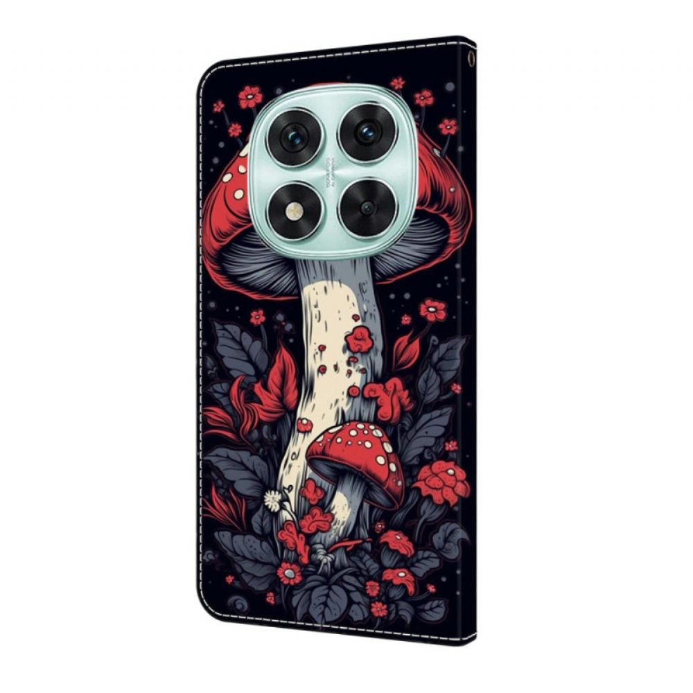 Kožený Kryt Xiaomi Redmi Note 14 Pro 4g Červené Houby