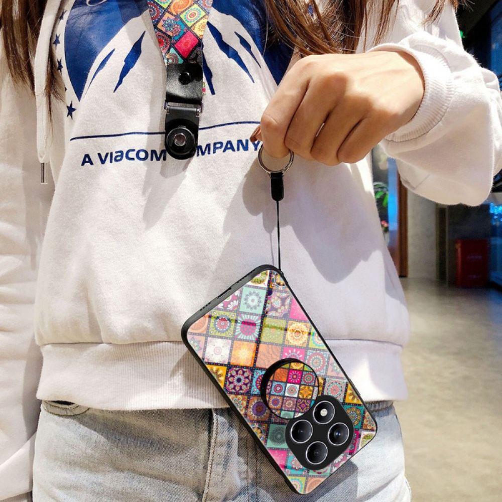 Kryt Xiaomi Redmi Note 14 Pro 4g Stojan A Popruh S Patchworkovým Vzorem