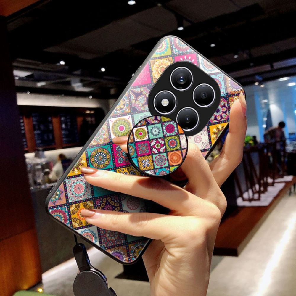 Kryt Xiaomi Redmi Note 14 Pro 4g Stojan A Popruh S Patchworkovým Vzorem