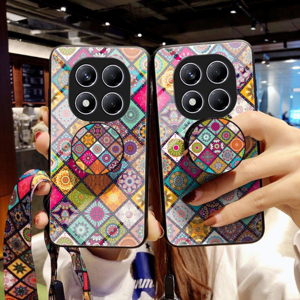 Kryt Xiaomi Redmi Note 14 Pro 4g Stojan A Popruh S Patchworkovým Vzorem