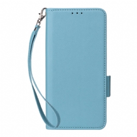 Peněženková Pouzdra Xiaomi Redmi Note 14 Pro 4g Popruh Z Umělé Kůže Liči