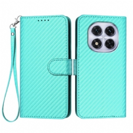 Peněženková Pouzdra Xiaomi Redmi Note 14 Pro 4g Textura Z Uhlíkových Vláken S Popruhem