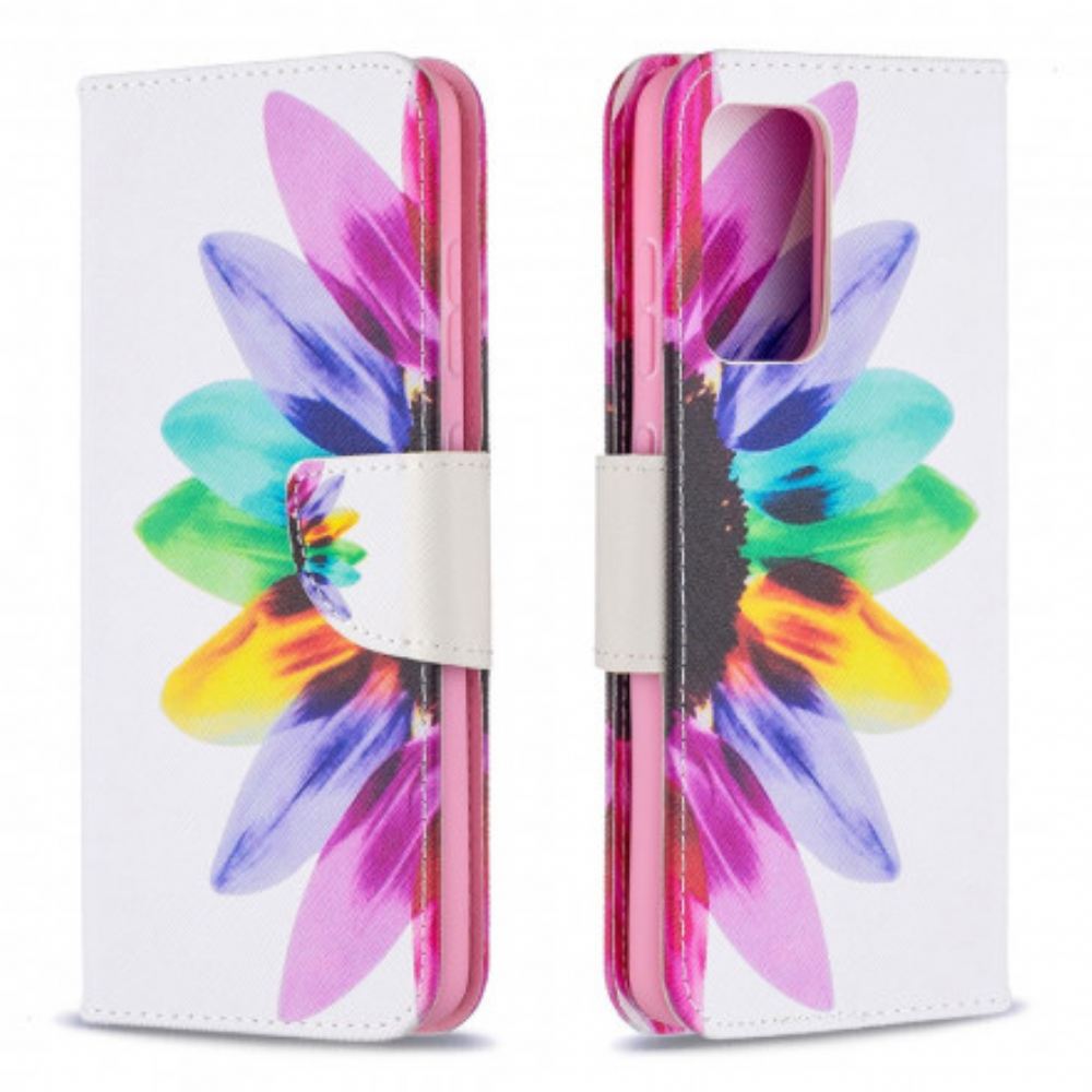 Flipové Pouzdro Na Samsung Galaxy A52 4G / A52 5G / A52s 5G Květina Akvarelu