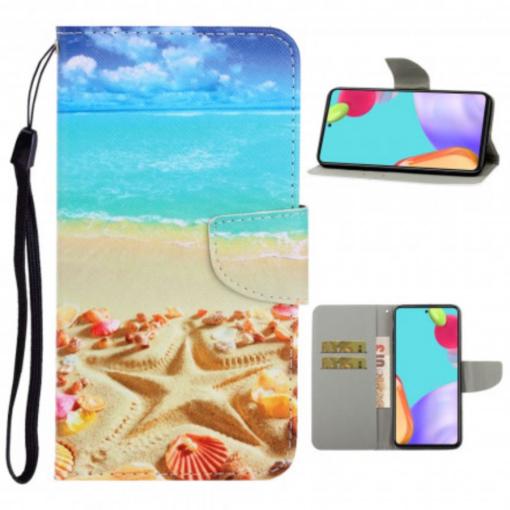 Flipové Pouzdro Na Samsung Galaxy A52 4G / A52 5G / A52s 5G Na Lana Strappy Beach