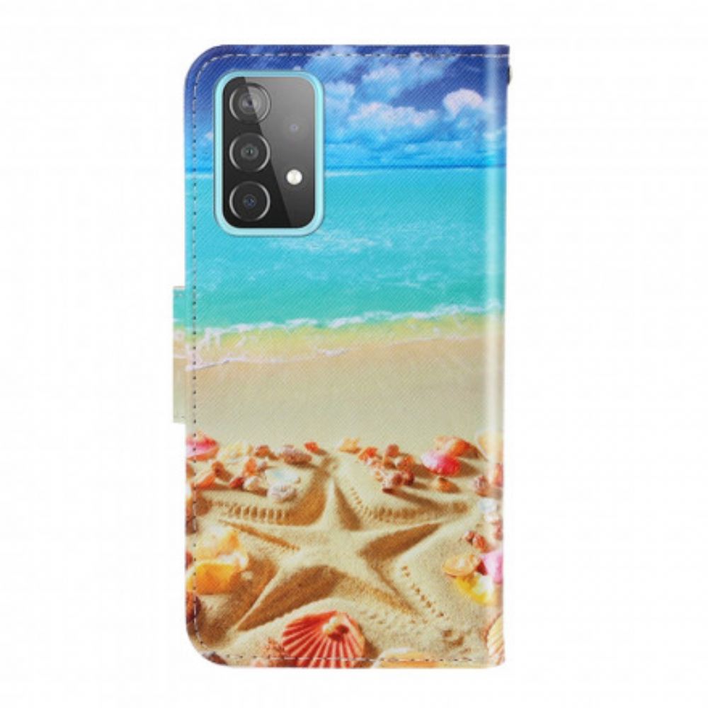 Flipové Pouzdro Na Samsung Galaxy A52 4G / A52 5G / A52s 5G Na Lana Strappy Beach