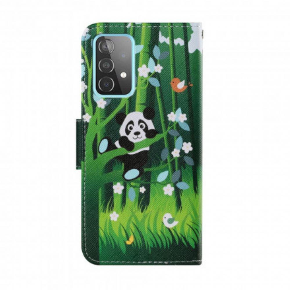 Flipové Pouzdro Na Samsung Galaxy A52 4G / A52 5G / A52s 5G Panda Procházka