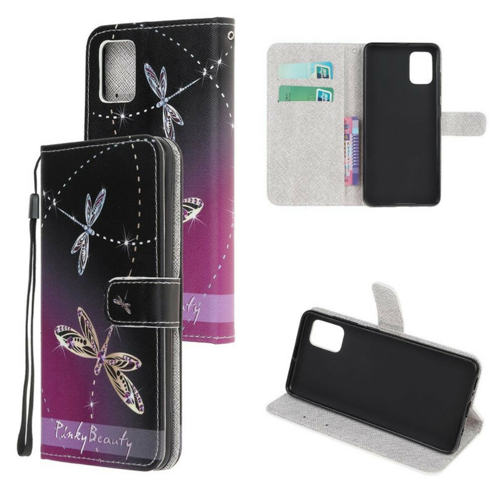 Kožené Pouzdro Na Samsung Galaxy A52 4G / A52 5G / A52s 5G Na Lana Strappy Vážky