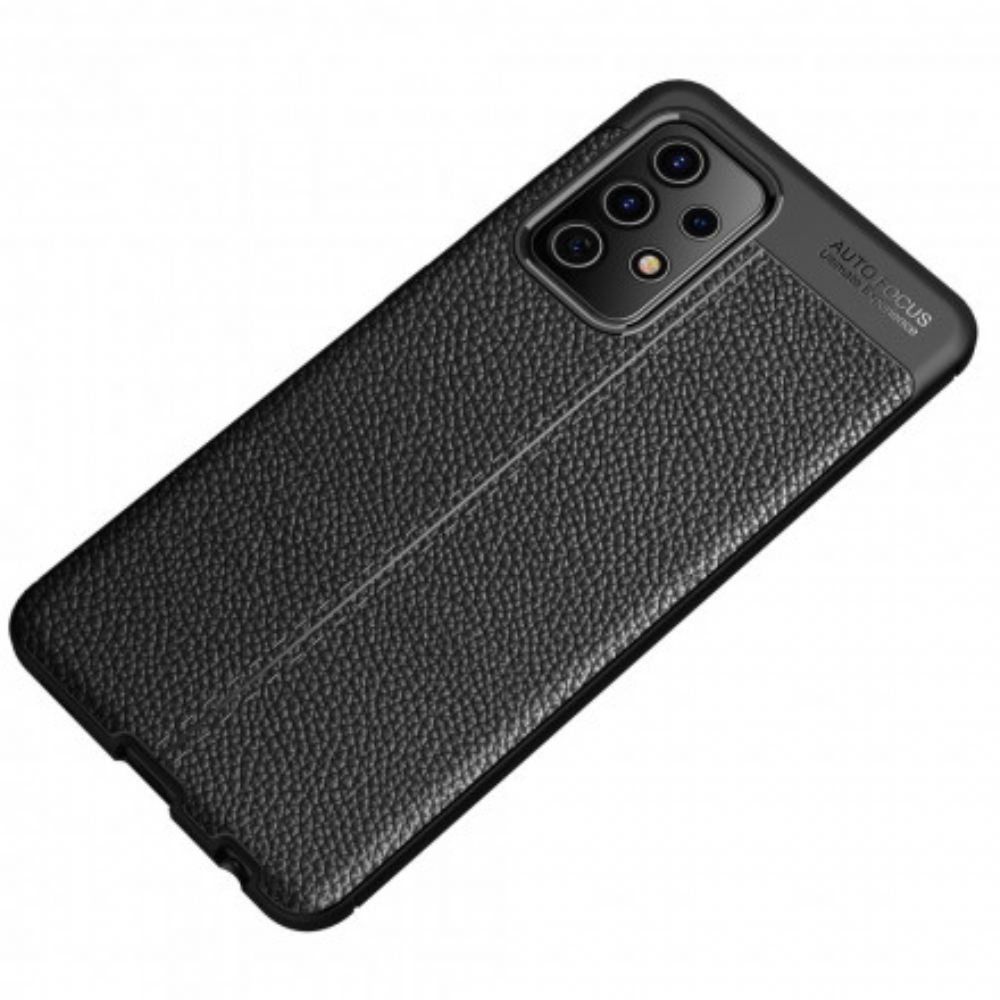 Kryt Na Samsung Galaxy A52 4G / A52 5G / A52s 5G Dvojitá Linie Litchi Kožený Efekt