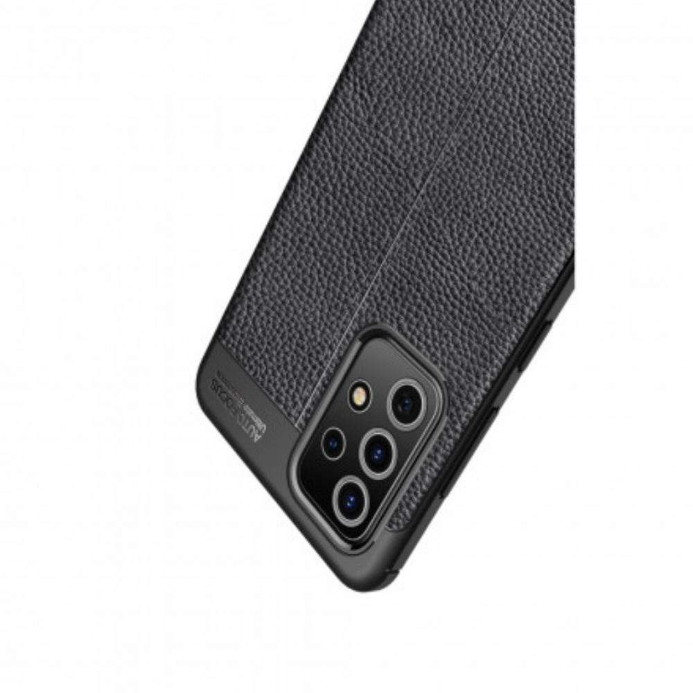Kryt Na Samsung Galaxy A52 4G / A52 5G / A52s 5G Dvojitá Linie Litchi Kožený Efekt