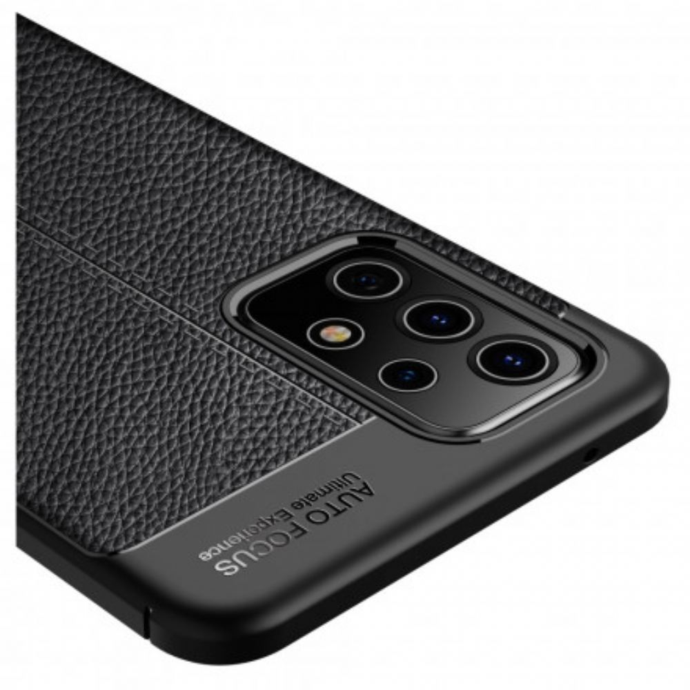 Kryt Na Samsung Galaxy A52 4G / A52 5G / A52s 5G Dvojitá Linie Litchi Kožený Efekt