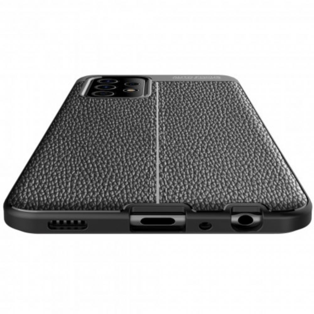 Kryt Na Samsung Galaxy A52 4G / A52 5G / A52s 5G Dvojitá Linie Litchi Kožený Efekt