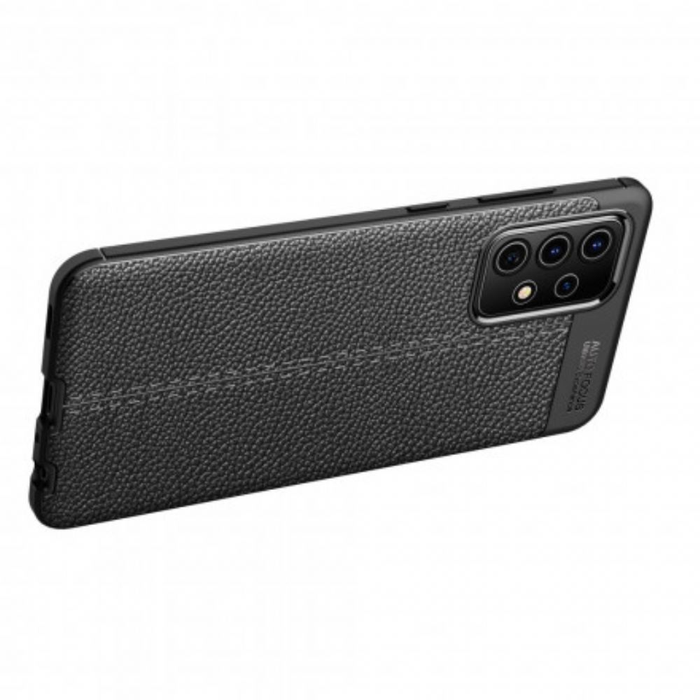 Kryt Na Samsung Galaxy A52 4G / A52 5G / A52s 5G Dvojitá Linie Litchi Kožený Efekt