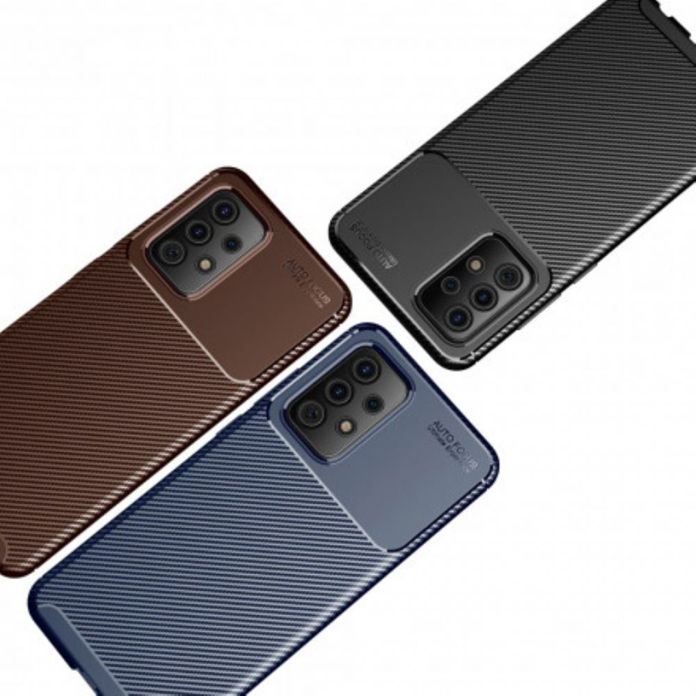 Kryt Na Samsung Galaxy A52 4G / A52 5G / A52s 5G Flexibilní Textura Uhlíkových Vláken