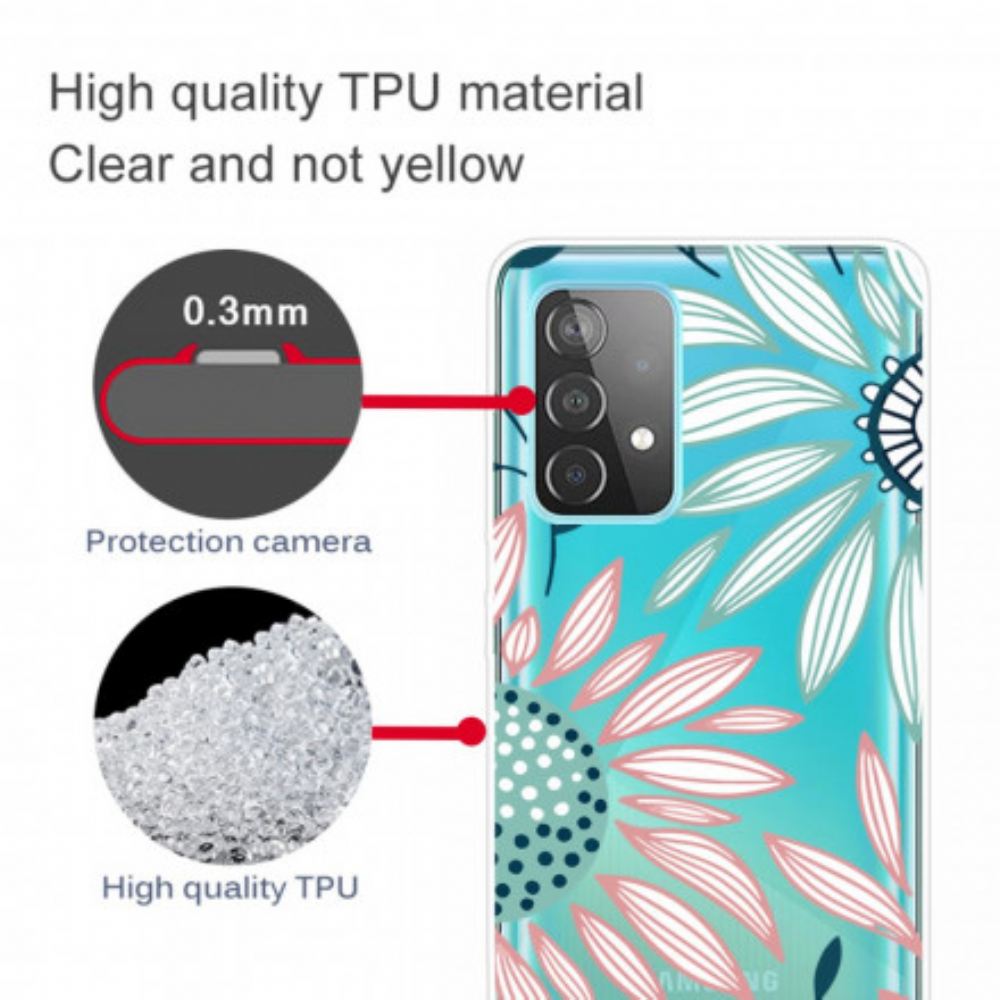 Kryt Na Samsung Galaxy A52 4G / A52 5G / A52s 5G Jeden Průhledný Květ