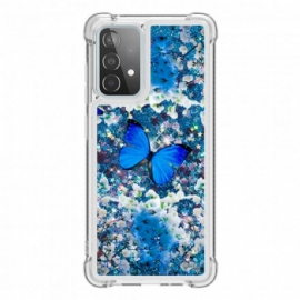 Kryty Na Mobil Na Samsung Galaxy A52 4G / A52 5G / A52s 5G Třpytivé Modré Motýly