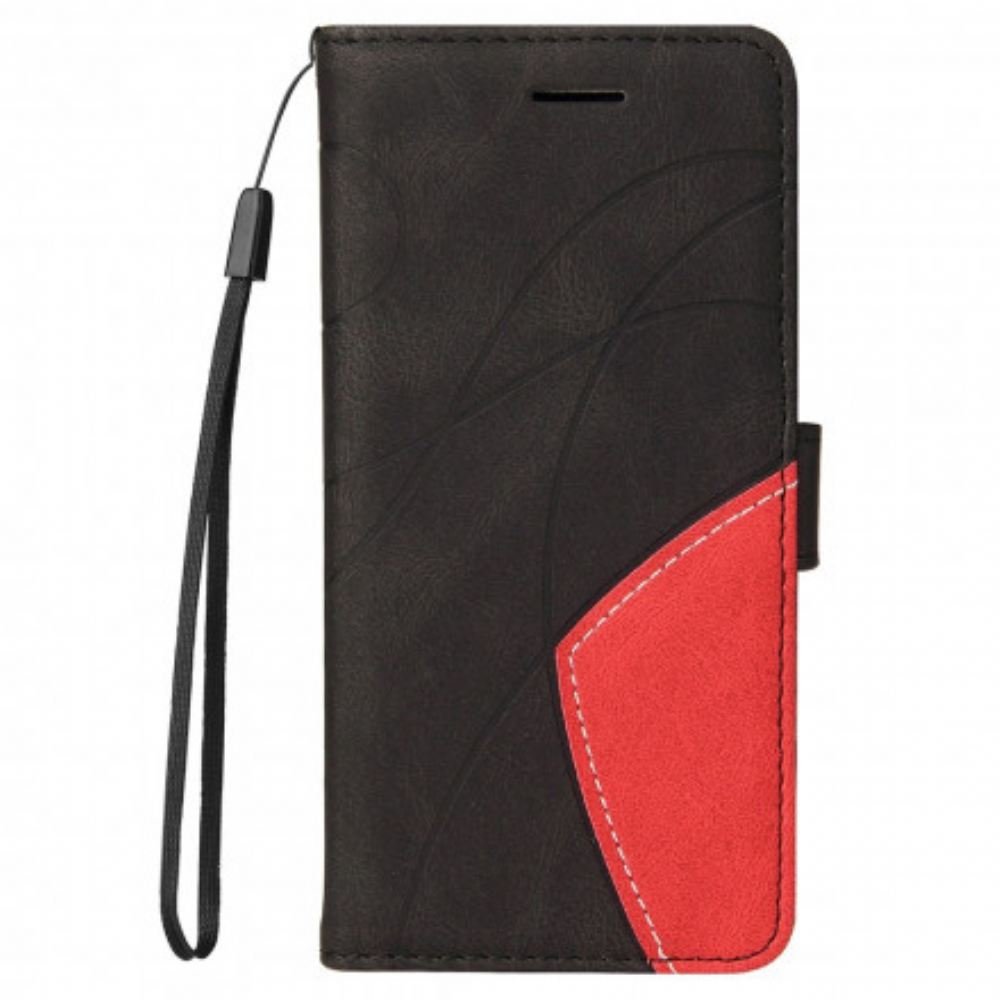Flipové Pouzdro Na Xiaomi Redmi 10 Dvoubarevná Charakteristická Umělá Kůže
