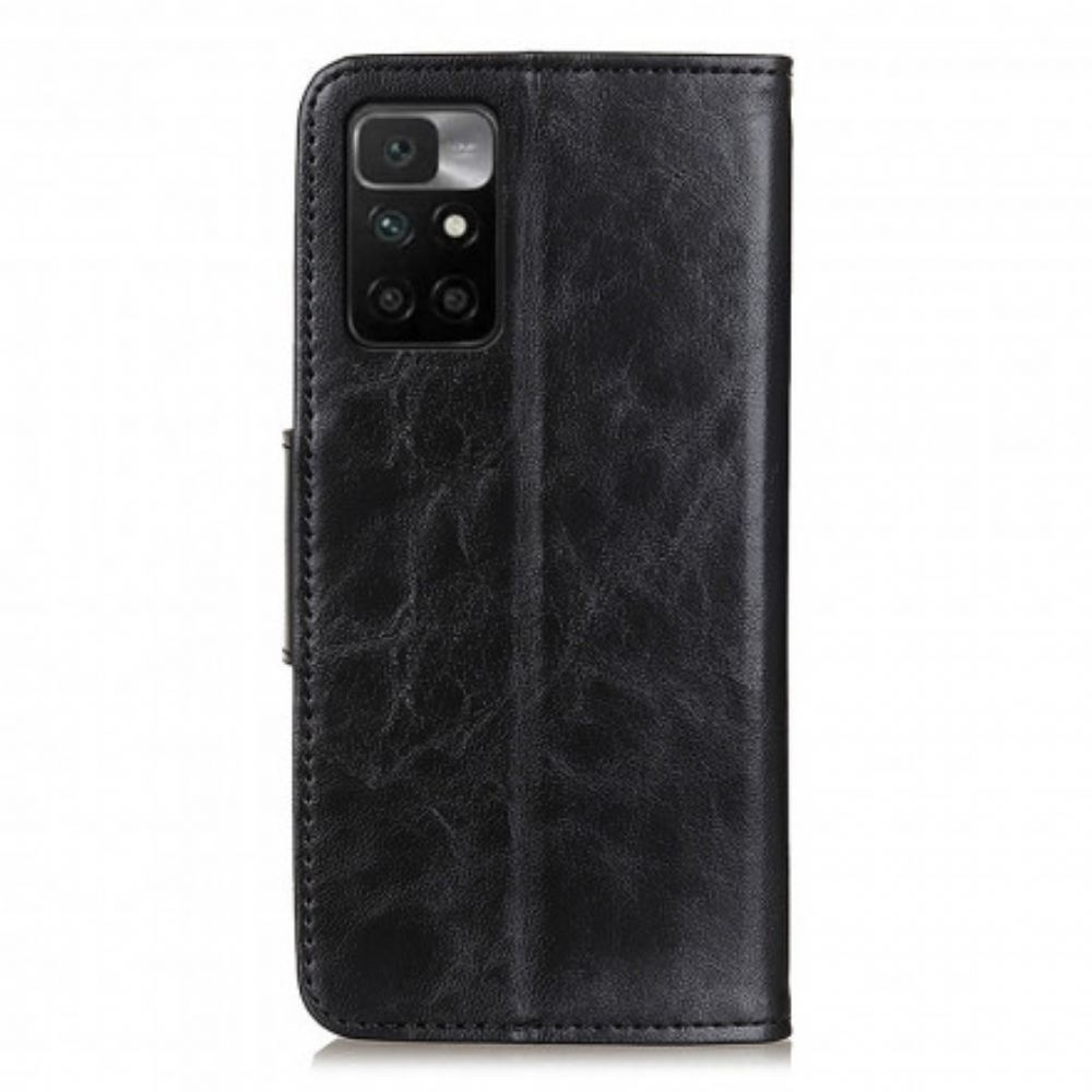 Flipové Pouzdro Na Xiaomi Redmi 10 Dělená Kožená Oboustranná Spona