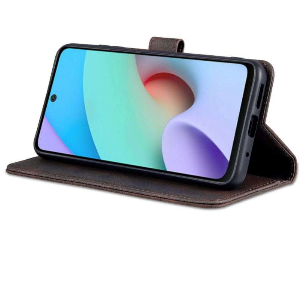 Flipové Pouzdro Na Xiaomi Redmi 10 Kožený Efekt Azns
