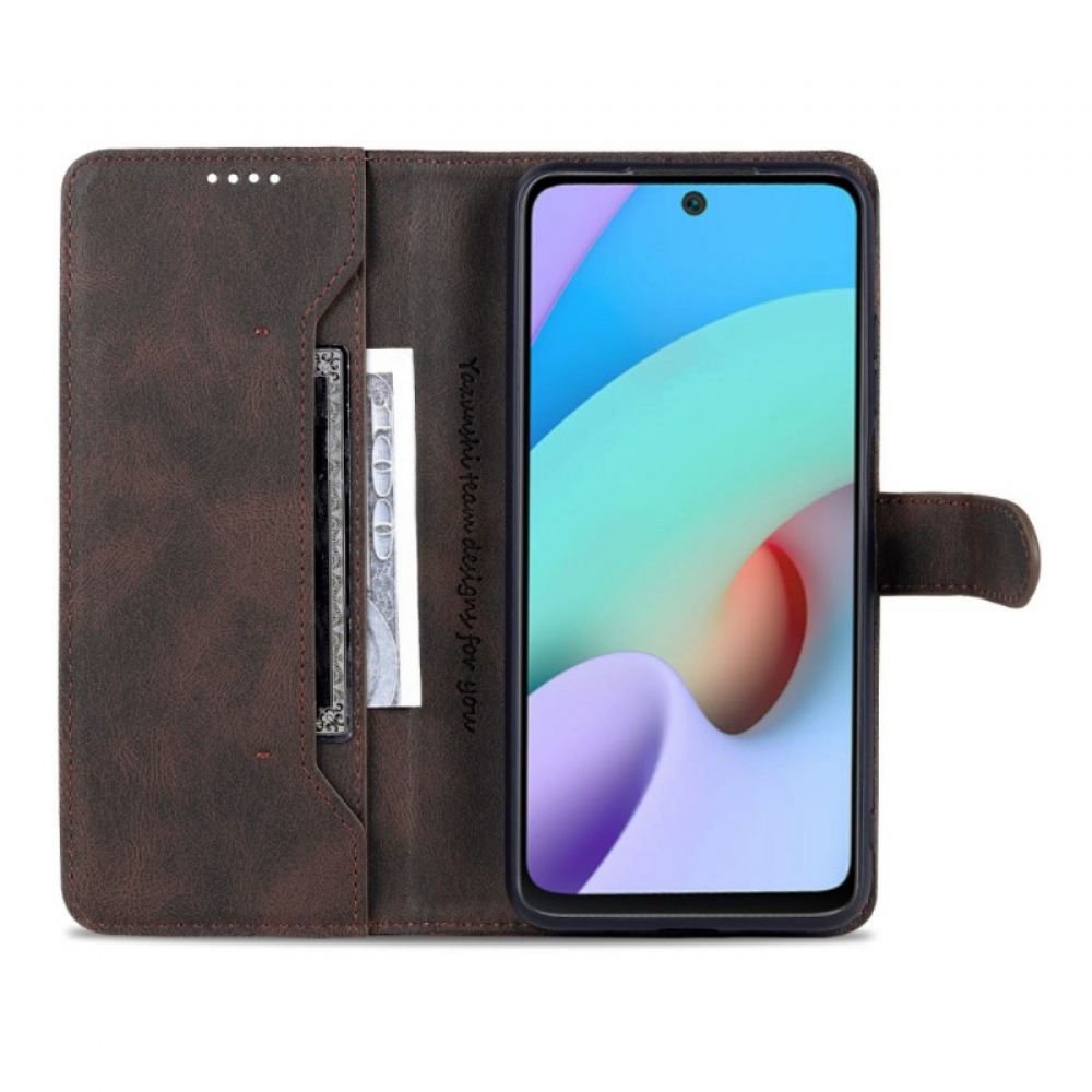 Flipové Pouzdro Na Xiaomi Redmi 10 Kožený Efekt Azns