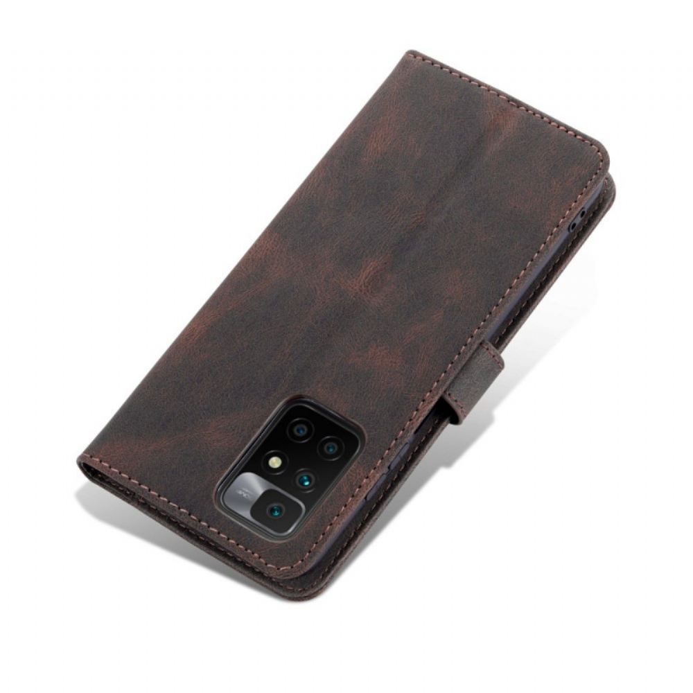 Flipové Pouzdro Na Xiaomi Redmi 10 Kožený Efekt Azns