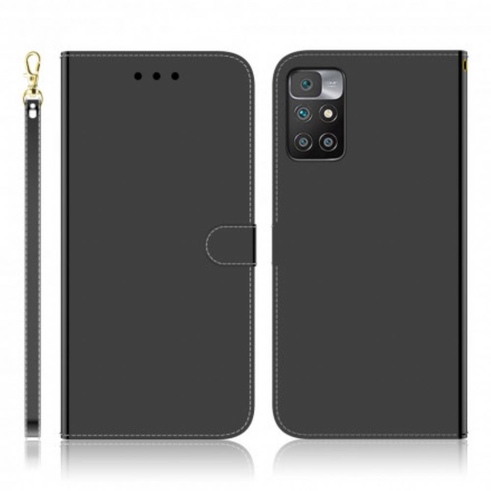 Flipové Pouzdro Na Xiaomi Redmi 10 Kryt Na Zrcadlo Z Umělé Kůže