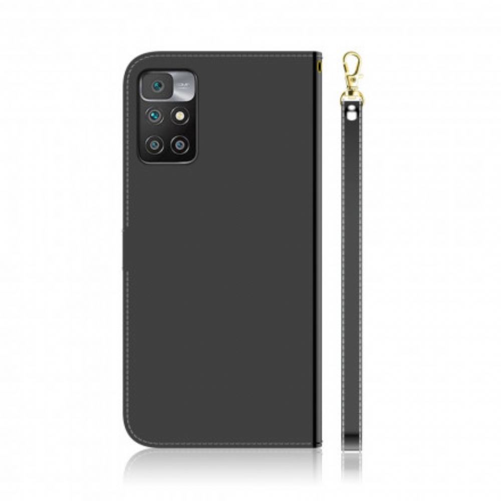 Flipové Pouzdro Na Xiaomi Redmi 10 Kryt Na Zrcadlo Z Umělé Kůže