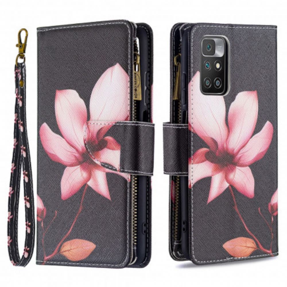 Flipové Pouzdro Na Xiaomi Redmi 10 Květinová Kapsa Na Zip