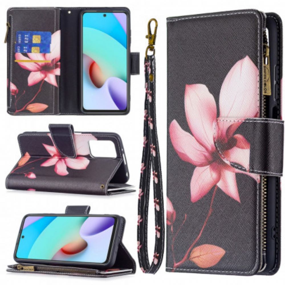 Flipové Pouzdro Na Xiaomi Redmi 10 Květinová Kapsa Na Zip