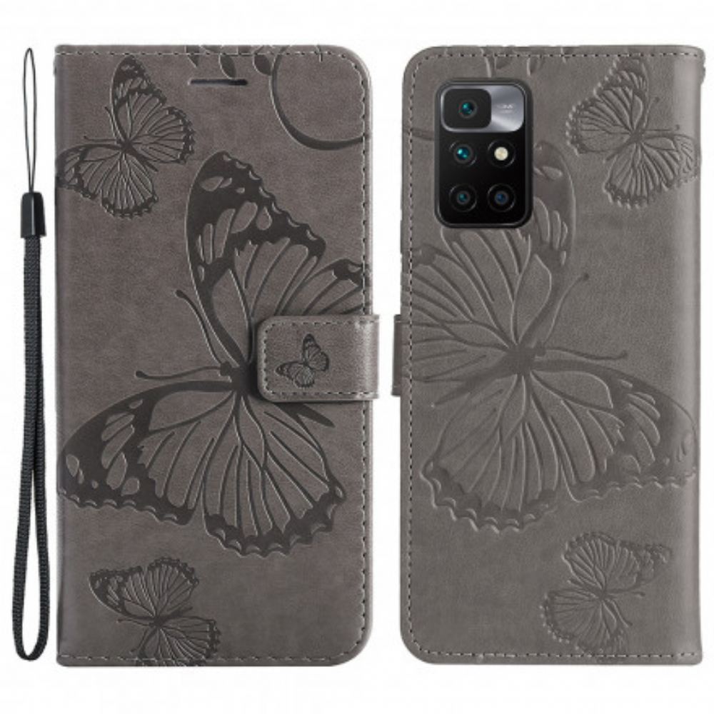 Flipové Pouzdro Na Xiaomi Redmi 10 Na Lana Obří Motýli
