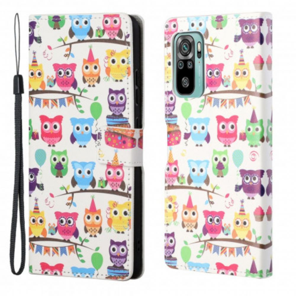 Flipové Pouzdro Na Xiaomi Redmi 10 Na Lana Více Strappy Sov