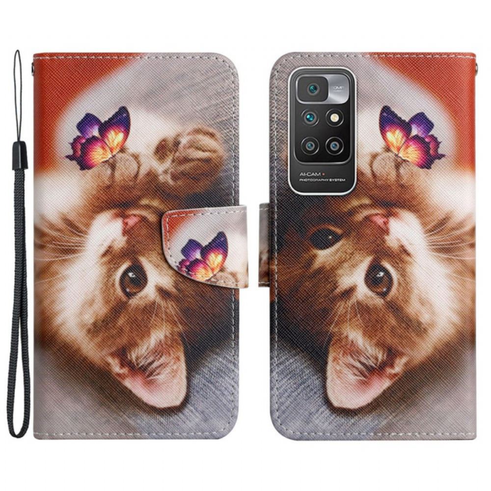 Flipové Pouzdro Na Xiaomi Redmi 10 Moje Kotě A Motýl