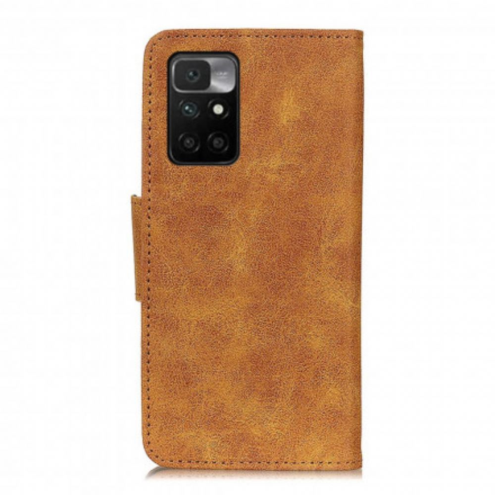 Flipové Pouzdro Na Xiaomi Redmi 10 Vintage Štípaná Kůže