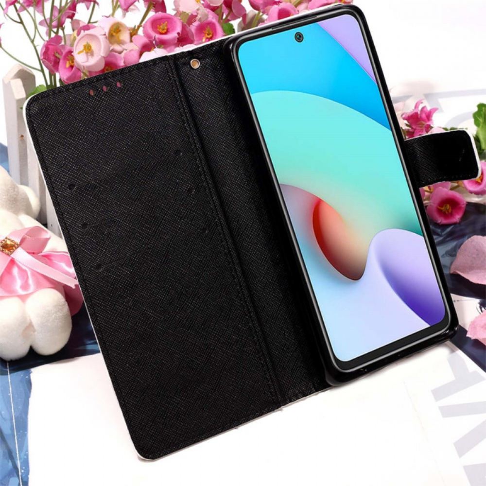Flipové Pouzdro Na Xiaomi Redmi 10 Červení Motýli